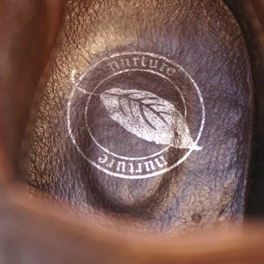 Nurture Hunter Brown Leather Ankle Boots‎ Buckle Zip Booties Womens 6.5M